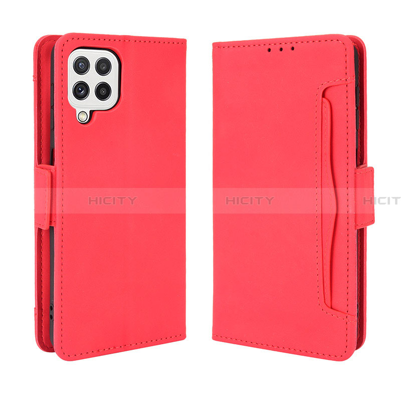 Funda de Cuero Cartera con Soporte Carcasa BY3 para Samsung Galaxy A22 4G Rojo