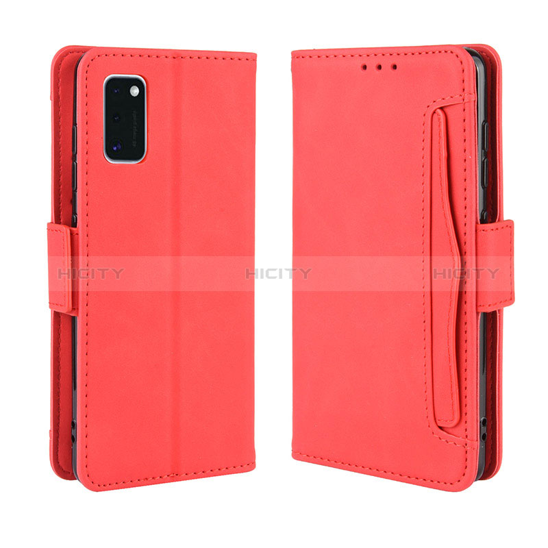 Funda de Cuero Cartera con Soporte Carcasa BY3 para Samsung Galaxy A41 Rojo