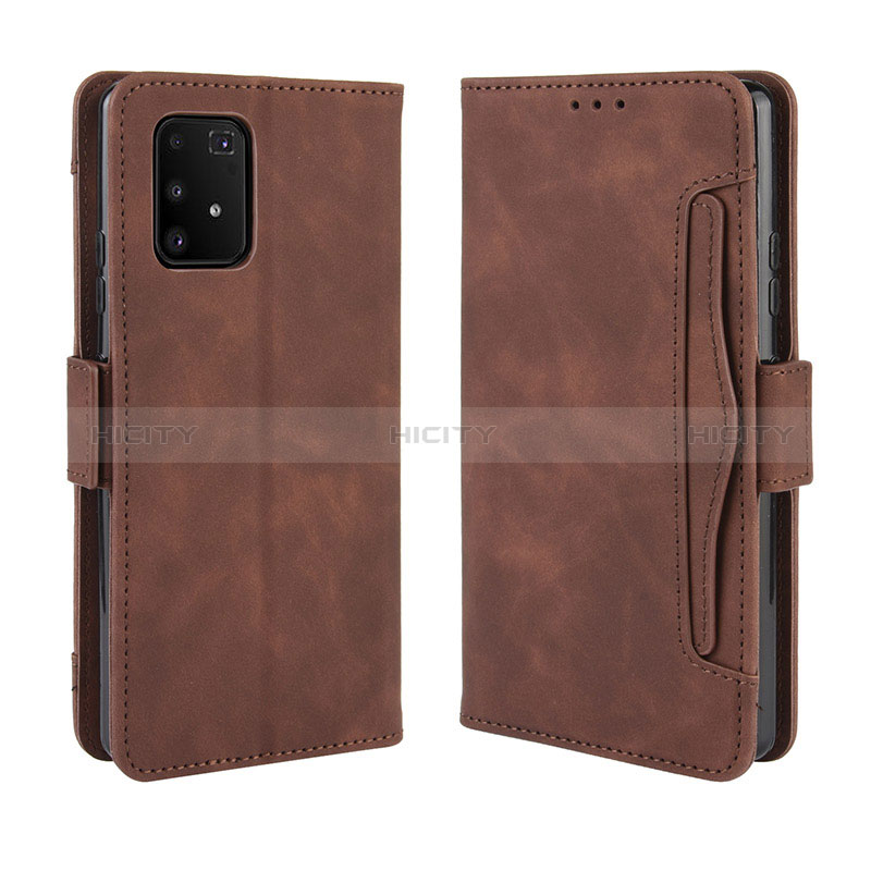 Funda de Cuero Cartera con Soporte Carcasa BY3 para Samsung Galaxy A91 Marron