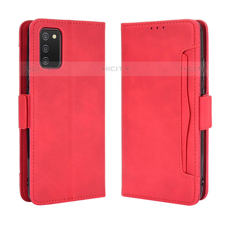 Funda de Cuero Cartera con Soporte Carcasa BY3 para Samsung Galaxy M02s Rojo