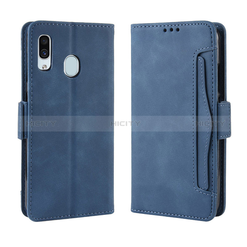 Funda de Cuero Cartera con Soporte Carcasa BY3 para Samsung Galaxy M10S Azul