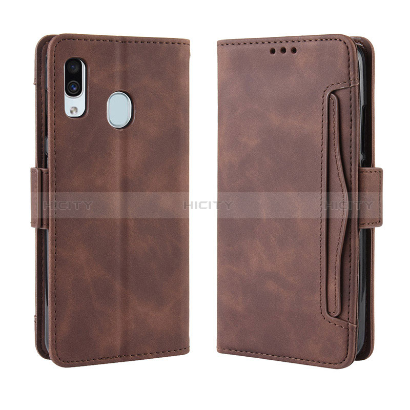 Funda de Cuero Cartera con Soporte Carcasa BY3 para Samsung Galaxy M10S Marron