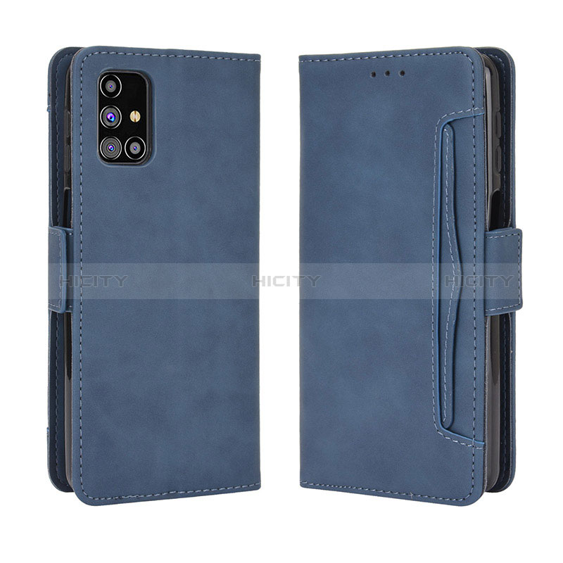 Funda de Cuero Cartera con Soporte Carcasa BY3 para Samsung Galaxy M31s Azul