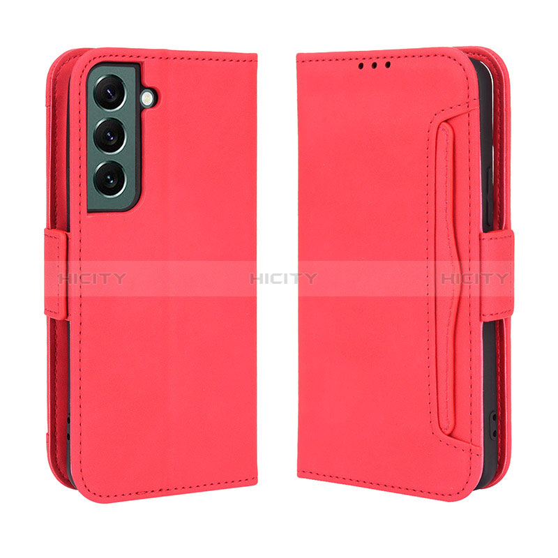 Funda de Cuero Cartera con Soporte Carcasa BY3 para Samsung Galaxy S23 5G Rojo