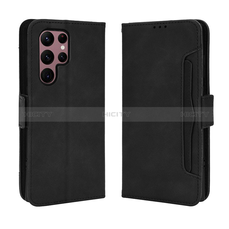 Funda de Cuero Cartera con Soporte Carcasa BY3 para Samsung Galaxy S23 Ultra 5G Negro