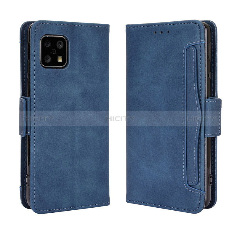 Funda de Cuero Cartera con Soporte Carcasa BY3 para Sharp Aquos Sense4 Basic Azul