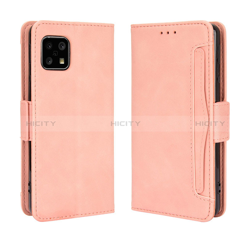 Funda de Cuero Cartera con Soporte Carcasa BY3 para Sharp Aquos Sense4 Rosa