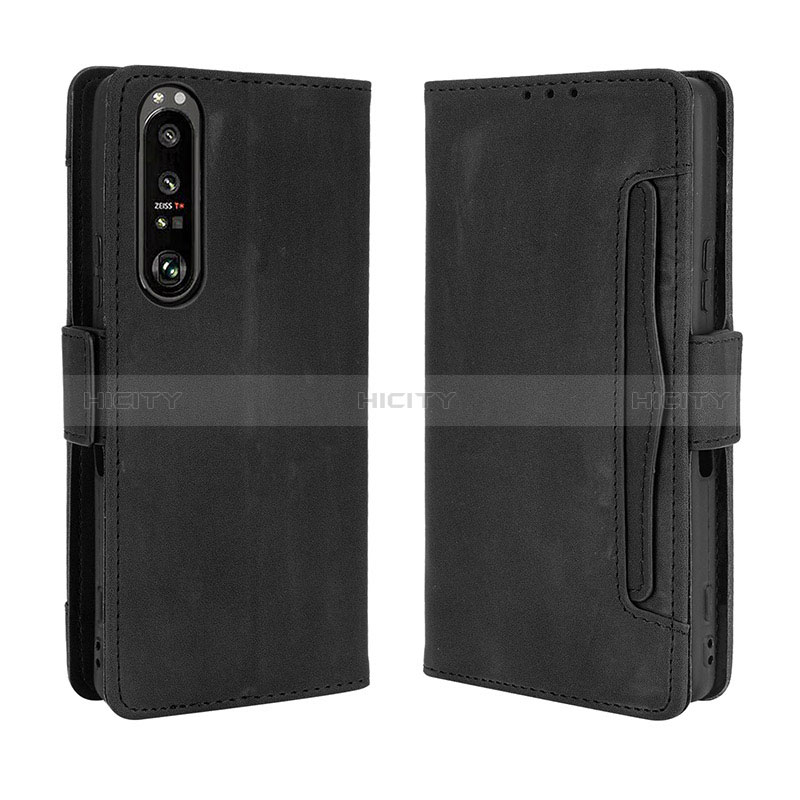 Funda de Cuero Cartera con Soporte Carcasa BY3 para Sony Xperia 1 III Negro