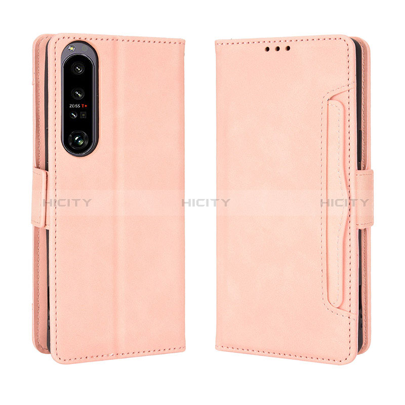 Funda de Cuero Cartera con Soporte Carcasa BY3 para Sony Xperia 1 IV SO-51C Rosa