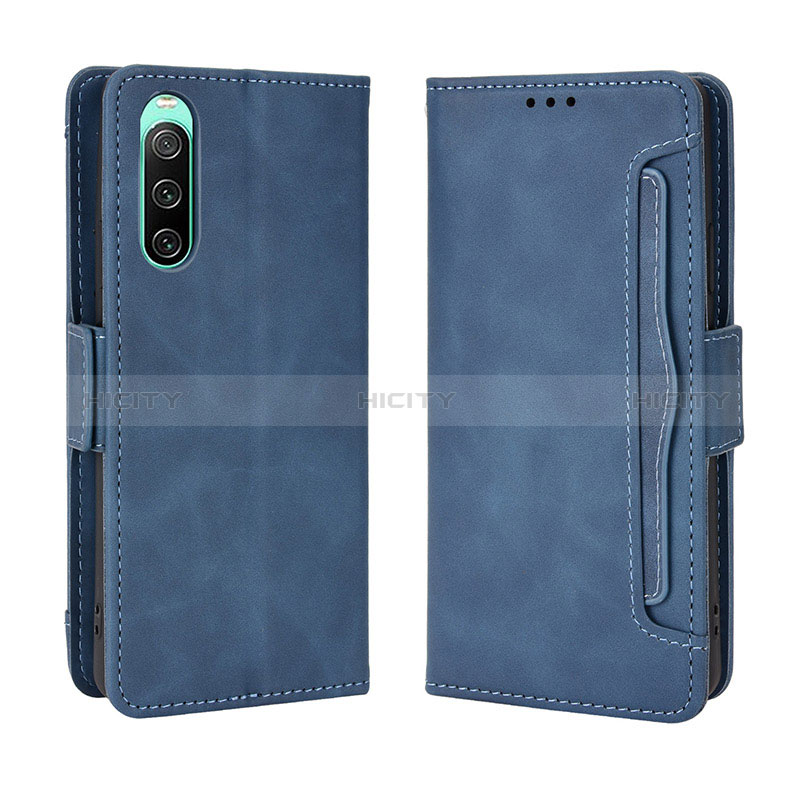 Funda de Cuero Cartera con Soporte Carcasa BY3 para Sony Xperia 10 V Azul