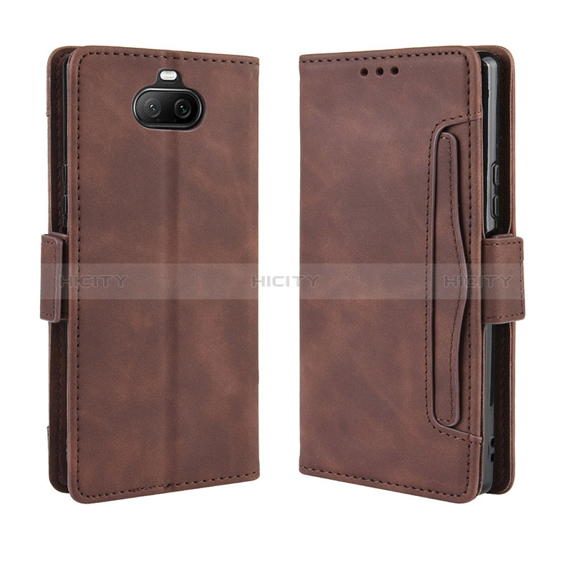 Funda de Cuero Cartera con Soporte Carcasa BY3 para Sony Xperia 8 Marron