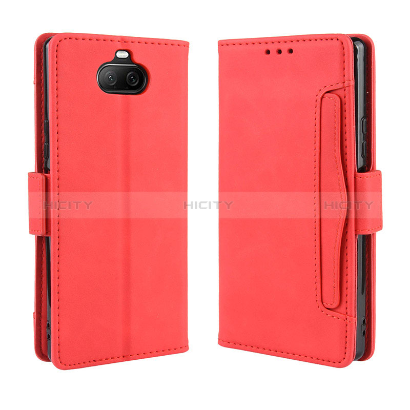 Funda de Cuero Cartera con Soporte Carcasa BY3 para Sony Xperia 8 Rojo