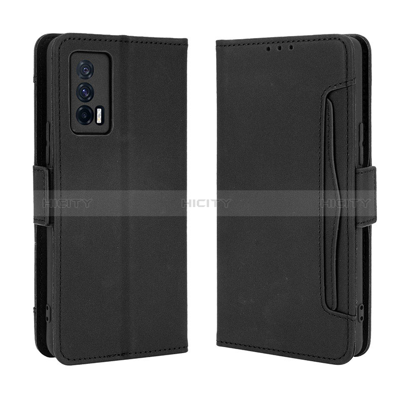 Funda de Cuero Cartera con Soporte Carcasa BY3 para Vivo iQOO 7 India 5G Negro