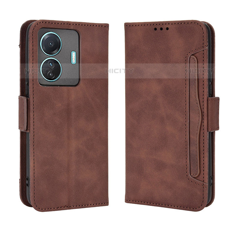 Funda de Cuero Cartera con Soporte Carcasa BY3 para Vivo T1 Pro 5G Marron