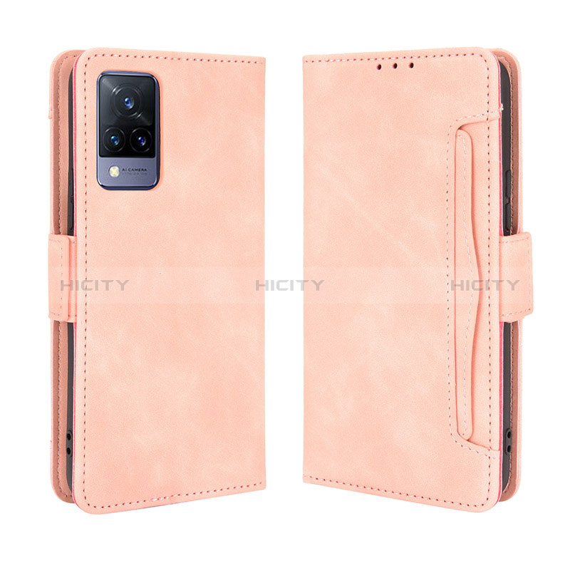 Funda de Cuero Cartera con Soporte Carcasa BY3 para Vivo V21 5G Rosa