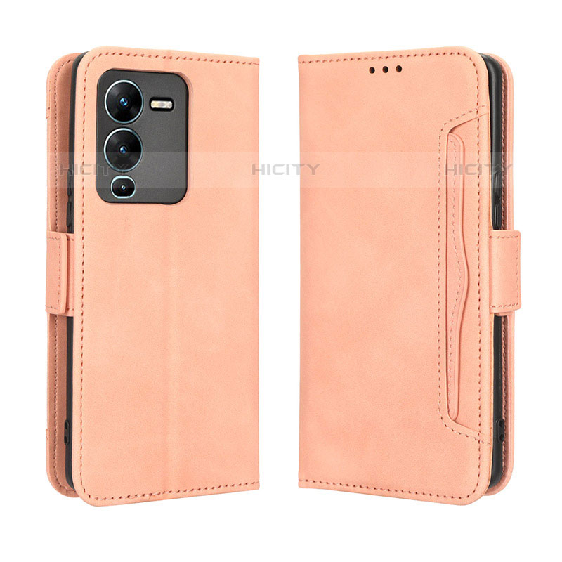 Funda de Cuero Cartera con Soporte Carcasa BY3 para Vivo V25 Pro 5G Rosa