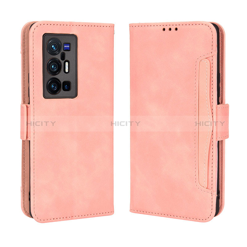 Funda de Cuero Cartera con Soporte Carcasa BY3 para Vivo X70 Pro+ Plus 5G Rosa