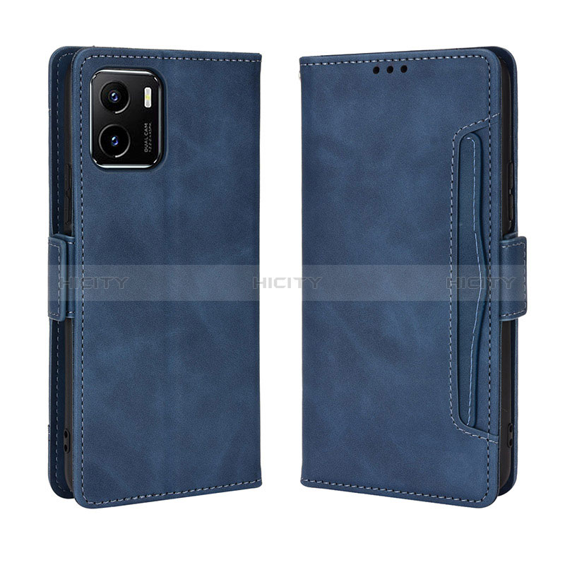 Funda de Cuero Cartera con Soporte Carcasa BY3 para Vivo Y10 t1 Azul