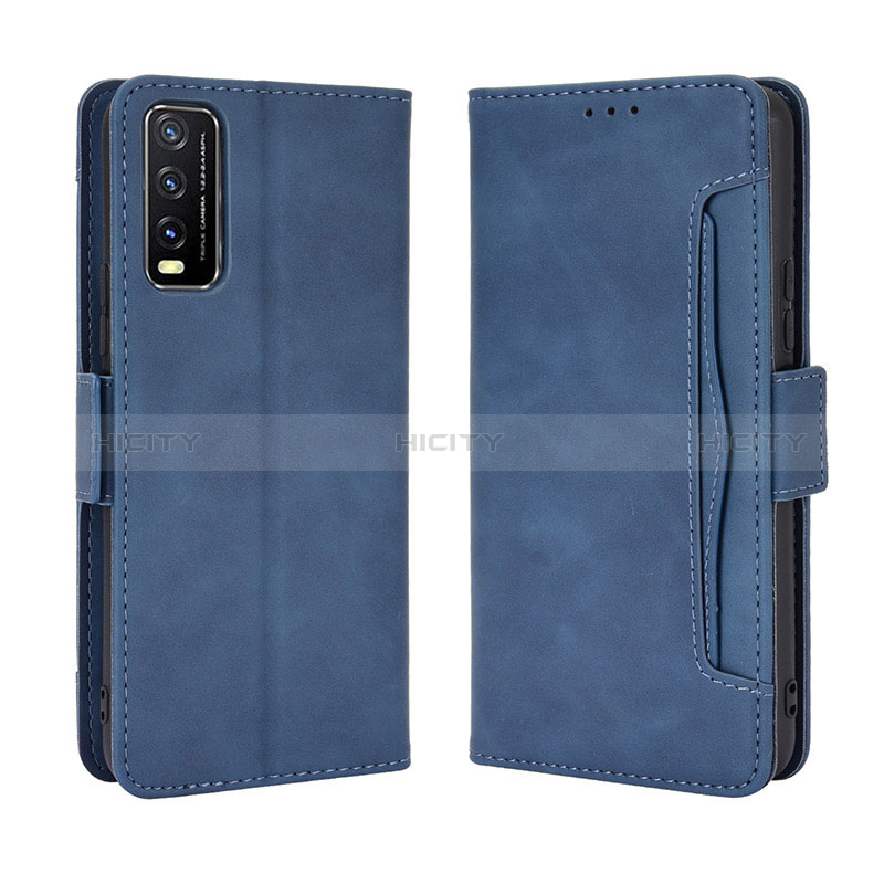 Funda de Cuero Cartera con Soporte Carcasa BY3 para Vivo Y11s Azul