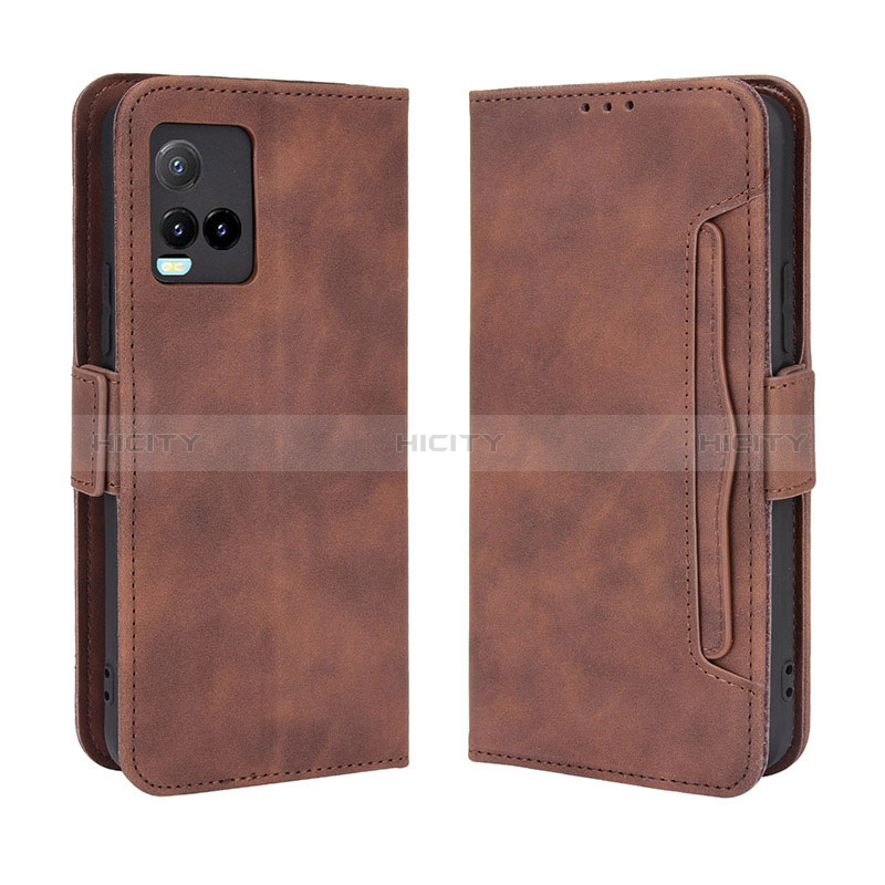 Funda de Cuero Cartera con Soporte Carcasa BY3 para Vivo Y21t Marron