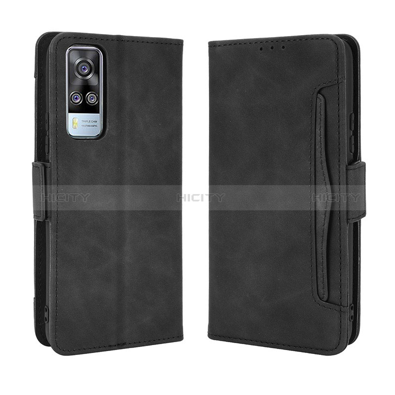 Funda de Cuero Cartera con Soporte Carcasa BY3 para Vivo Y31 (2021) Negro