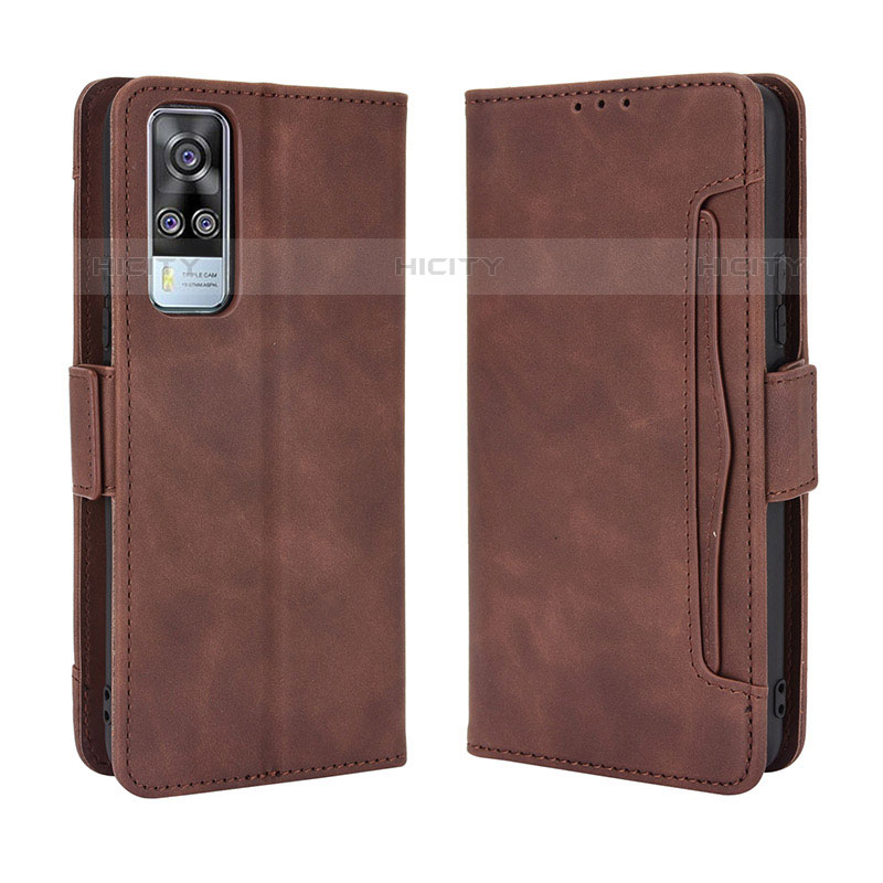 Funda de Cuero Cartera con Soporte Carcasa BY3 para Vivo Y51A Marron