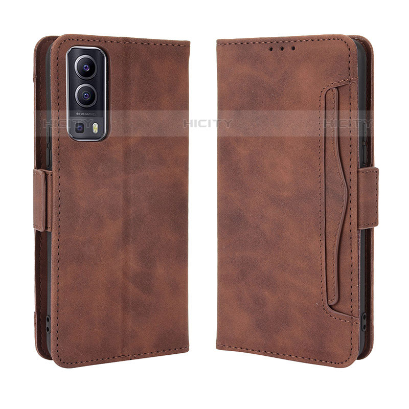 Funda de Cuero Cartera con Soporte Carcasa BY3 para Vivo Y52 5G Marron