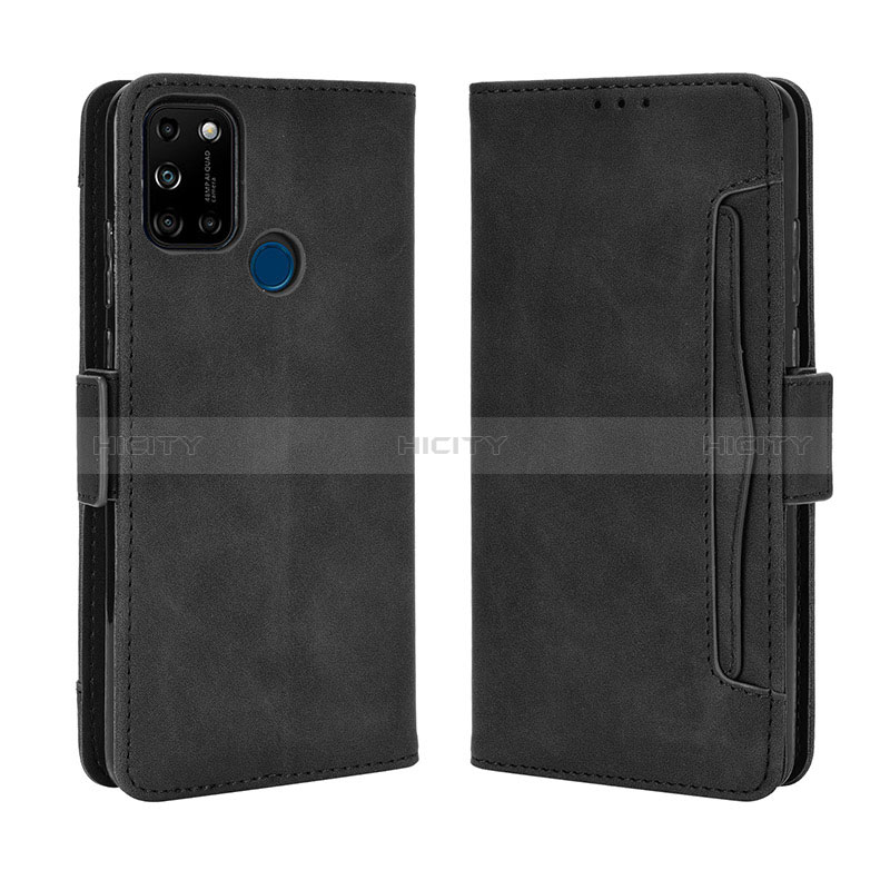 Funda de Cuero Cartera con Soporte Carcasa BY3 para Wiko View5 Plus Negro