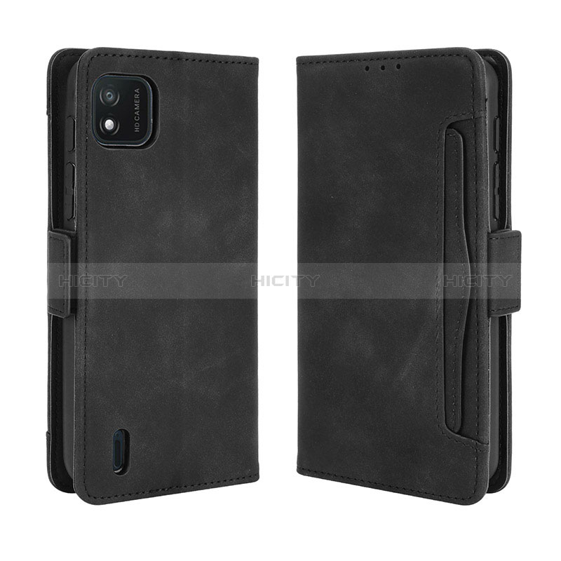 Funda de Cuero Cartera con Soporte Carcasa BY3 para Wiko Y62 Negro