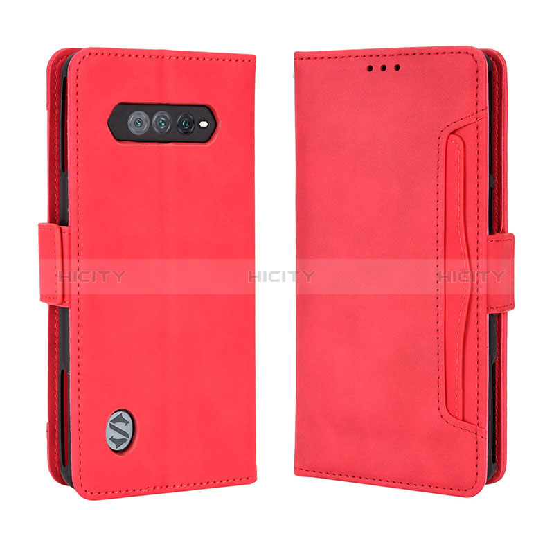 Funda de Cuero Cartera con Soporte Carcasa BY3 para Xiaomi Black Shark 4S 5G Rojo