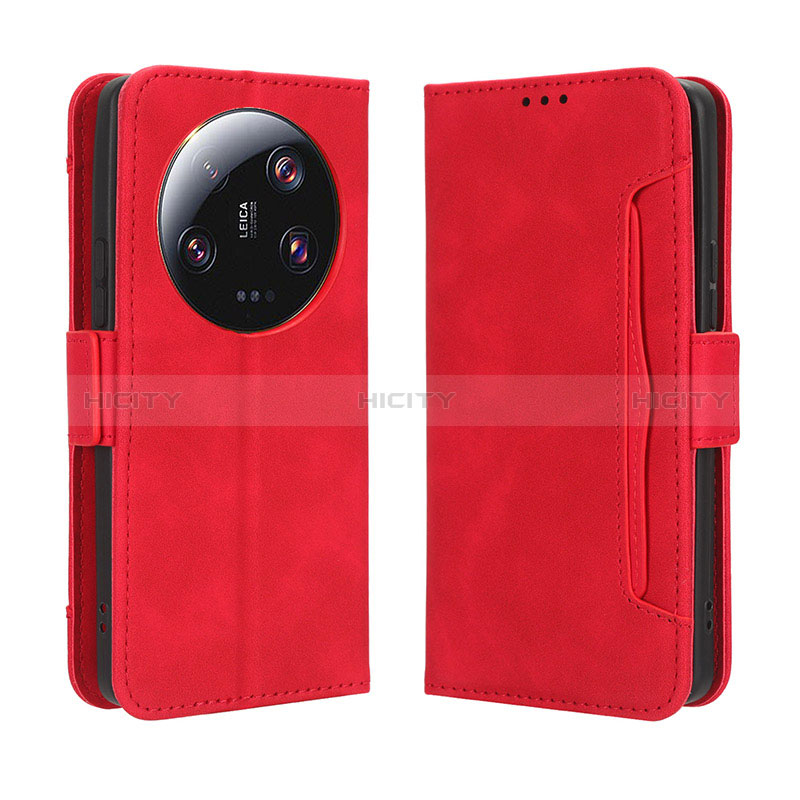 Funda de Cuero Cartera con Soporte Carcasa BY3 para Xiaomi Mi 13 Ultra 5G Rojo