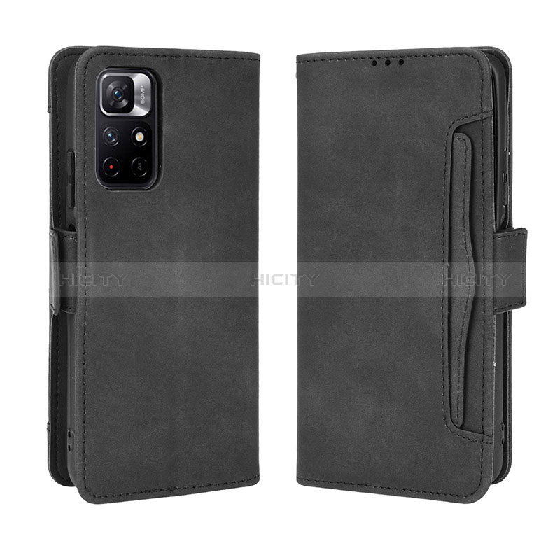 Funda de Cuero Cartera con Soporte Carcasa BY3 para Xiaomi Poco M4 Pro 5G Negro