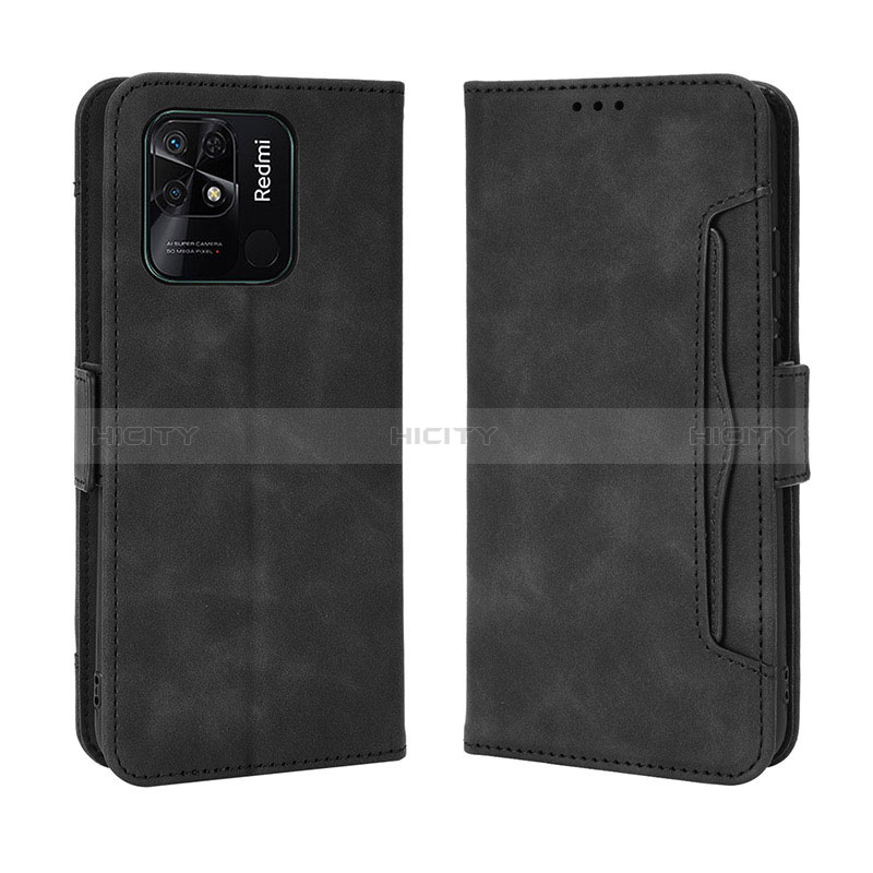 Funda de Cuero Cartera con Soporte Carcasa BY3 para Xiaomi Redmi 10 India Negro