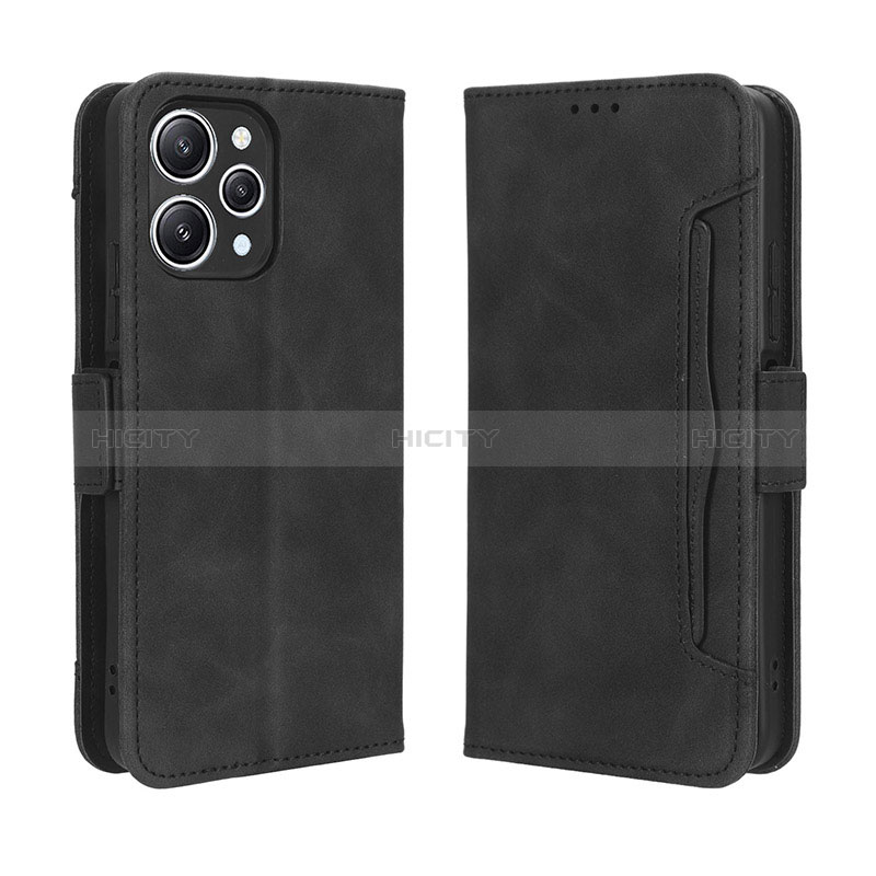 Funda de Cuero Cartera con Soporte Carcasa BY3 para Xiaomi Redmi 12 4G Negro