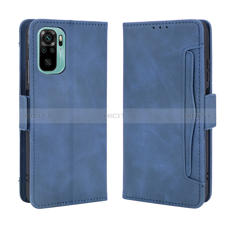 Funda de Cuero Cartera con Soporte Carcasa BY3 para Xiaomi Redmi Note 10 4G Azul