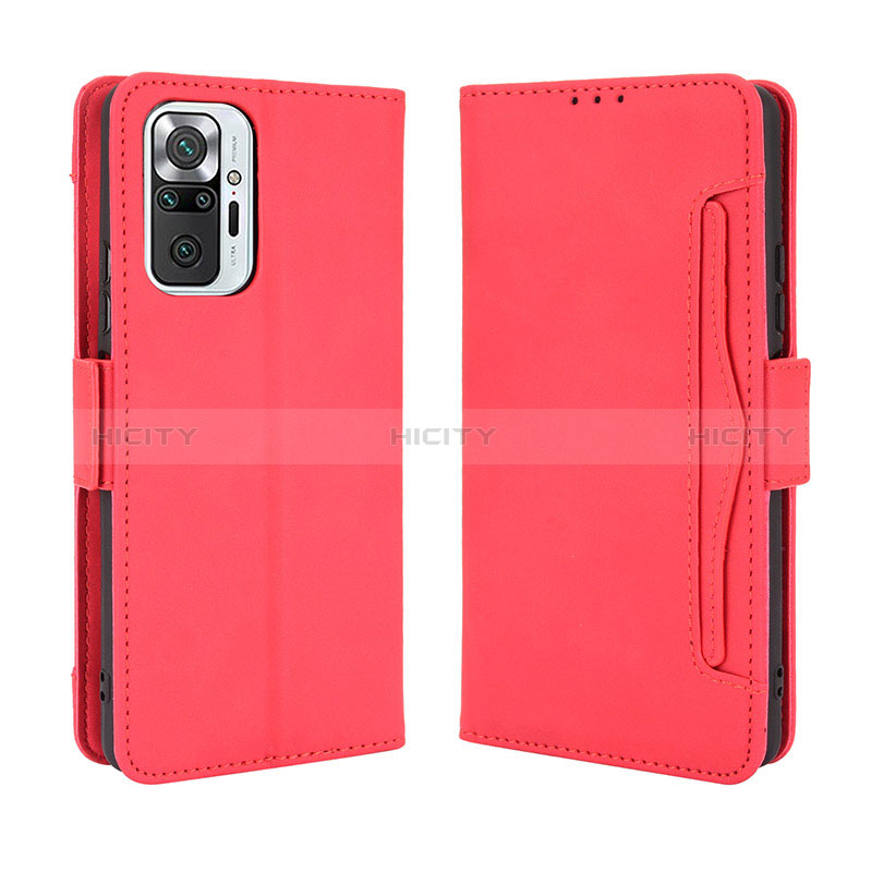 Funda de Cuero Cartera con Soporte Carcasa BY3 para Xiaomi Redmi Note 10 Pro 4G Rojo