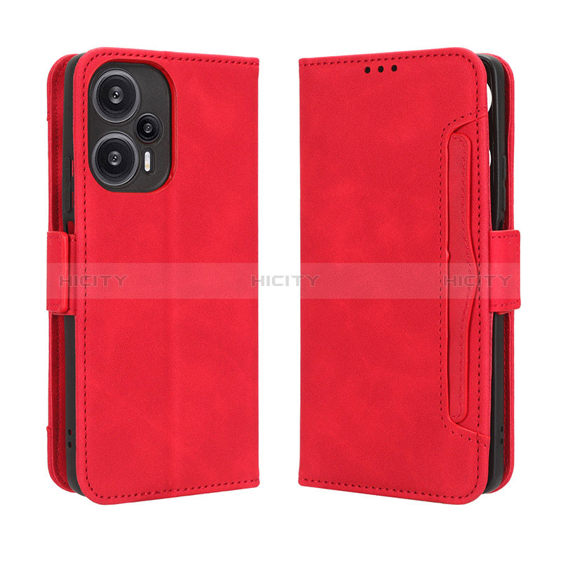 Funda de Cuero Cartera con Soporte Carcasa BY3 para Xiaomi Redmi Note 12 Turbo 5G Rojo