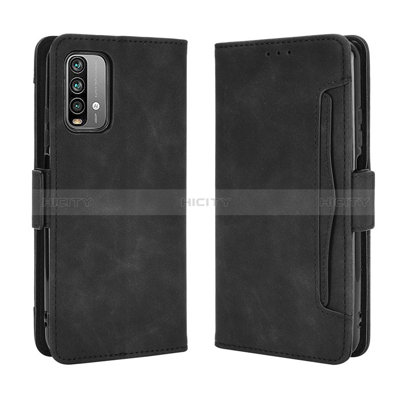 Funda de Cuero Cartera con Soporte Carcasa BY3 para Xiaomi Redmi Note 9 4G Negro