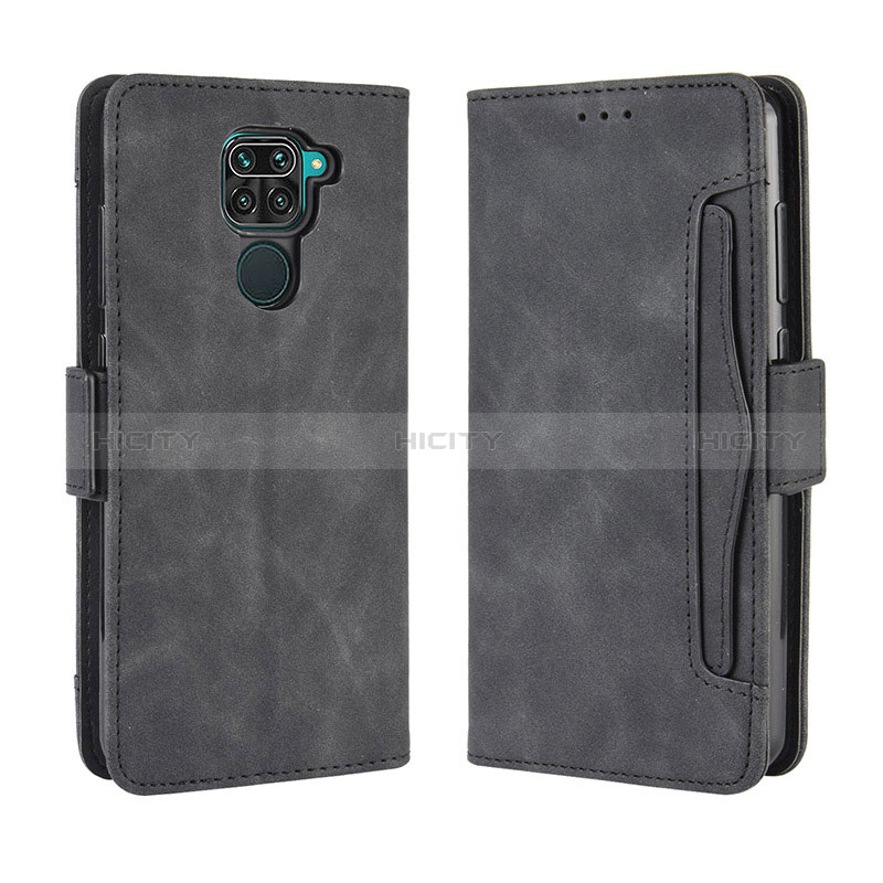 Funda de Cuero Cartera con Soporte Carcasa BY3 para Xiaomi Redmi Note 9 Negro