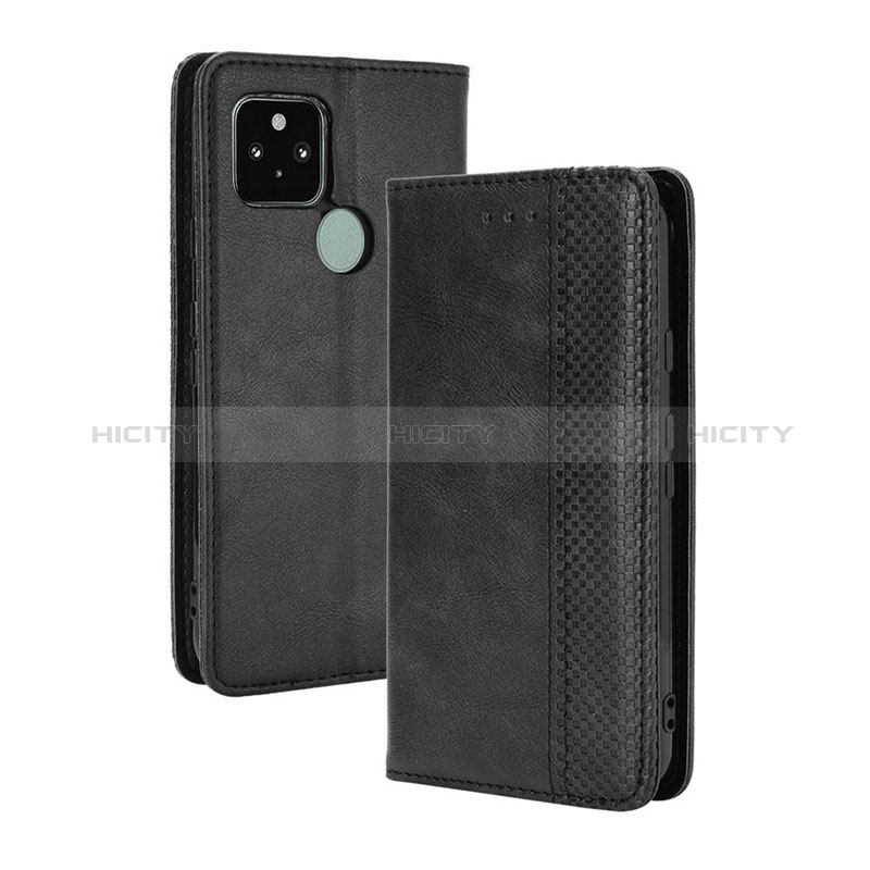 Funda de Cuero Cartera con Soporte Carcasa BY4 para Google Pixel 5 Negro