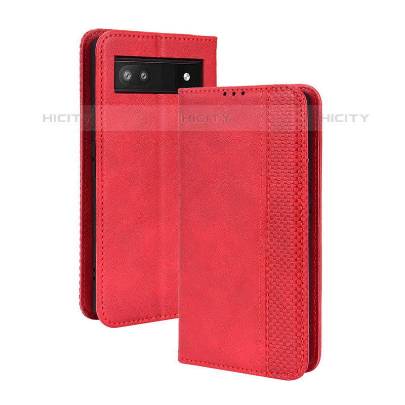 Funda de Cuero Cartera con Soporte Carcasa BY4 para Google Pixel 6a 5G Rojo