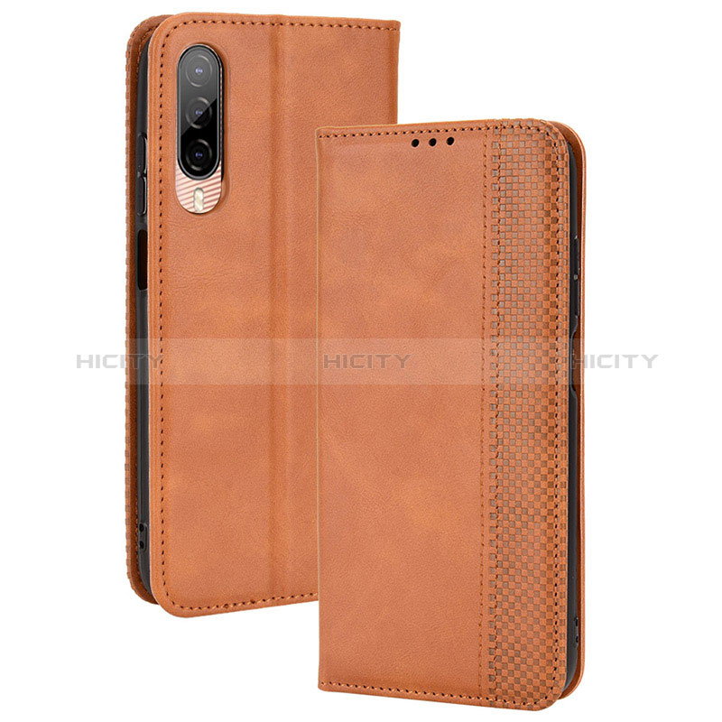 Funda de Cuero Cartera con Soporte Carcasa BY4 para HTC Desire 22 Pro 5G Marron