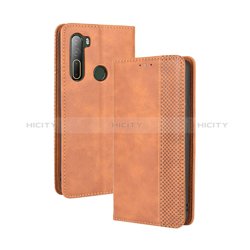 Funda de Cuero Cartera con Soporte Carcasa BY4 para HTC U20 5G Marron