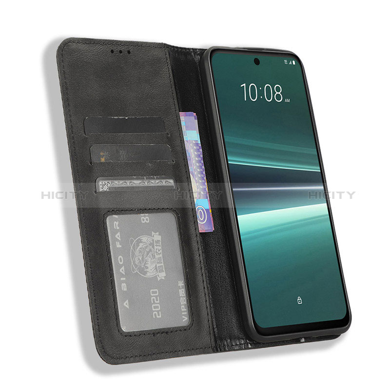 Funda de Cuero Cartera con Soporte Carcasa BY4 para HTC U23 5G