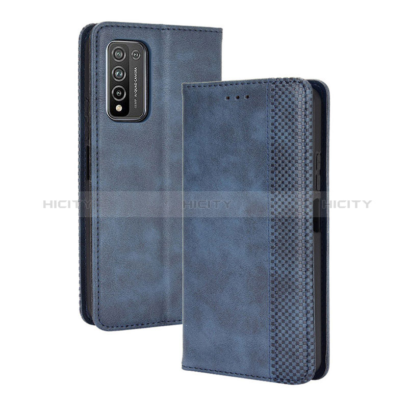 Funda de Cuero Cartera con Soporte Carcasa BY4 para Huawei Honor 10X Lite Azul