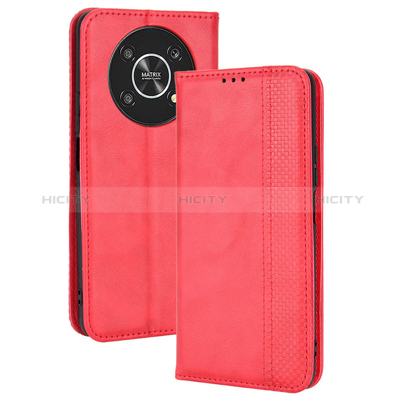 Funda de Cuero Cartera con Soporte Carcasa BY4 para Huawei Honor Magic4 Lite 5G Rojo