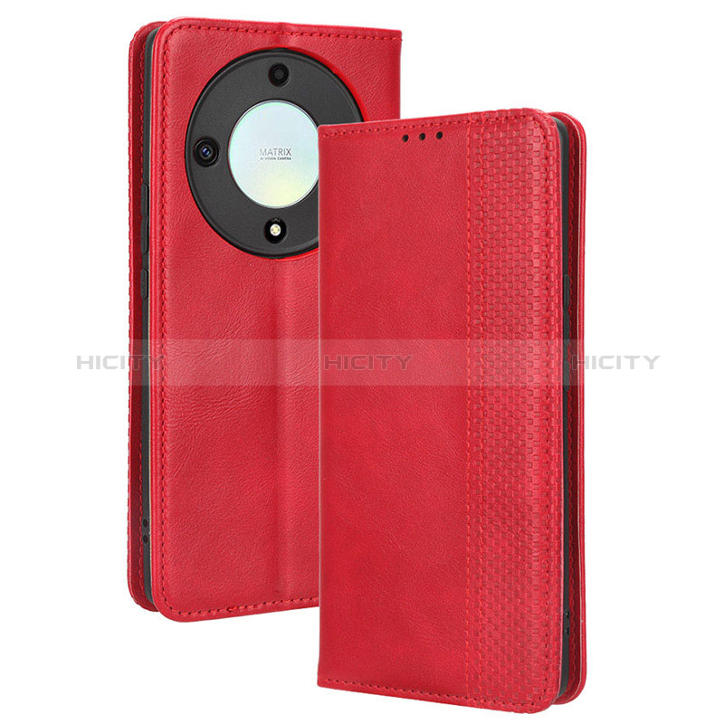 Funda de Cuero Cartera con Soporte Carcasa BY4 para Huawei Honor Magic5 Lite 5G Rojo