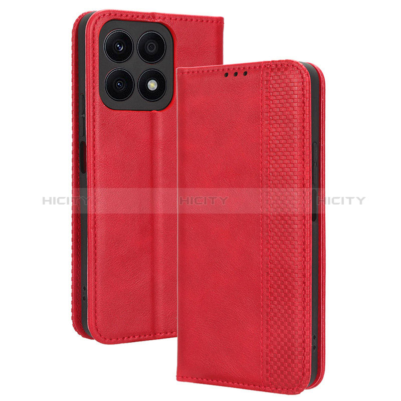 Funda de Cuero Cartera con Soporte Carcasa BY4 para Huawei Honor X8a 4G Rojo