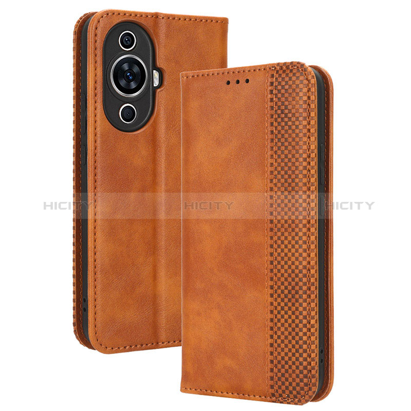 Funda de Cuero Cartera con Soporte Carcasa BY4 para Huawei Nova 11 Marron