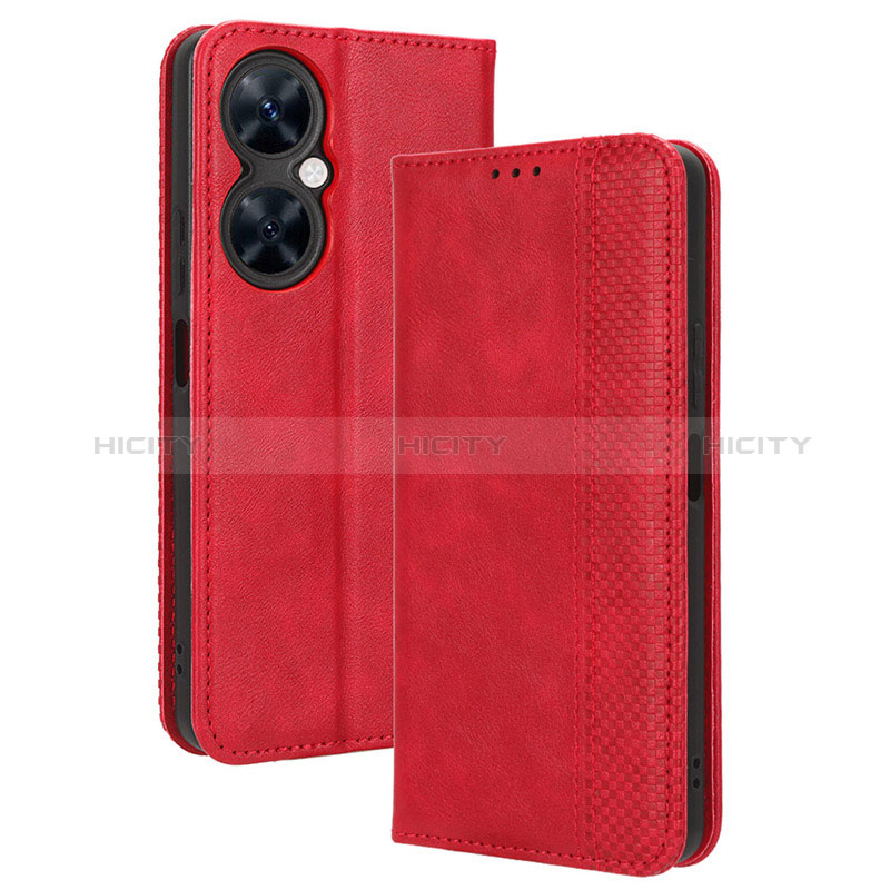 Funda de Cuero Cartera con Soporte Carcasa BY4 para Huawei Nova 11i Rojo